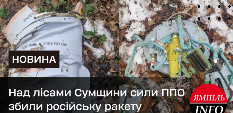Над лісами Сумщини сили ППО збили російську ракету